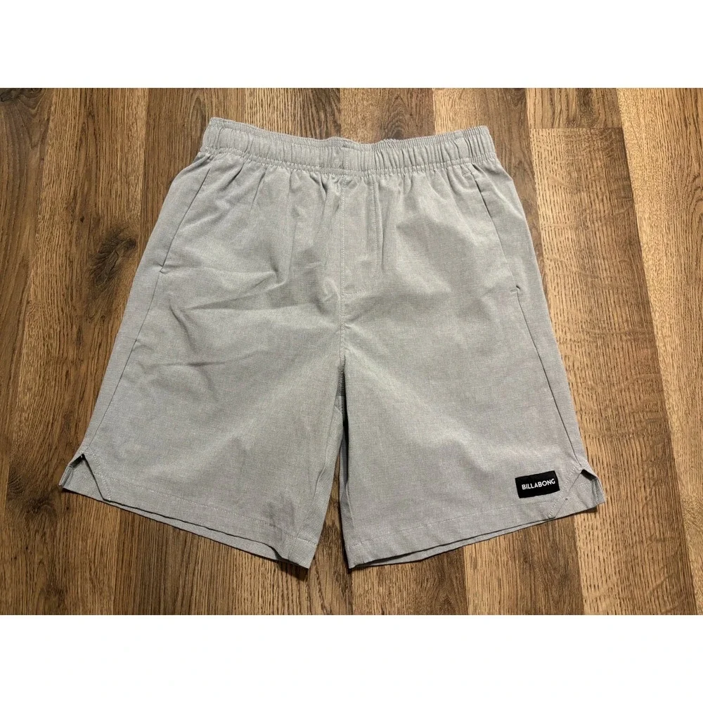 Billabong Shorts Boy Size M (10/12) Gray Hybrid Crossfire Stretch Quick Dry